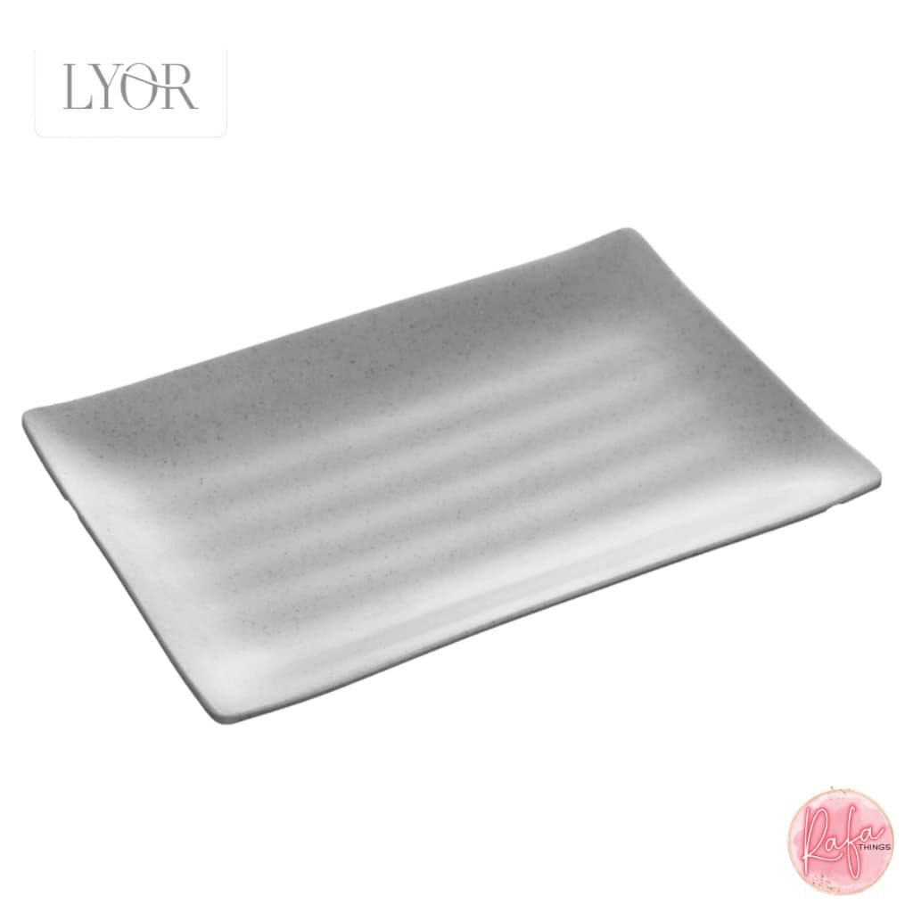 Travessa Retangular Tóquio Granilite Lyor 24,5x16,5cm Premium Comida Japonesa Prato Sushi Sashimi