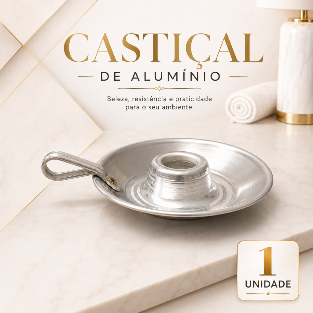 Castiçal Alumínio Prata Para Vela Palito Resistente Igreja Altar Decoração Eventos