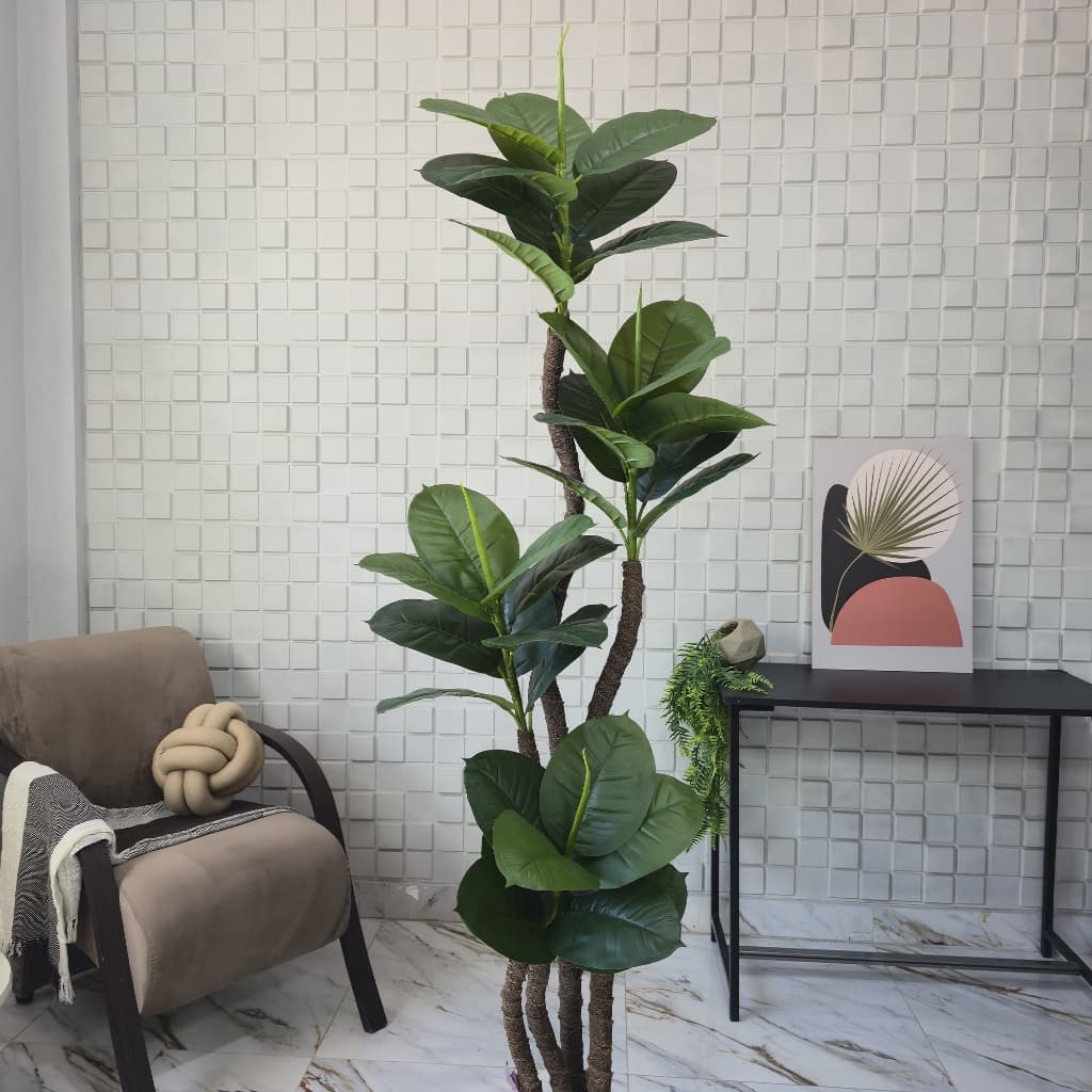 Árvore Ficus Lyrata Artificial Para Decoração 110cm a 180cm Sem Vaso