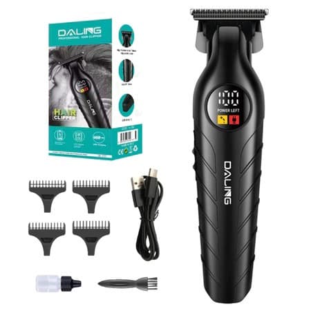 Maquina Corte Cabelo Acabamento Profissional Com LED Display Cor Preto 110V/220V DL-1777