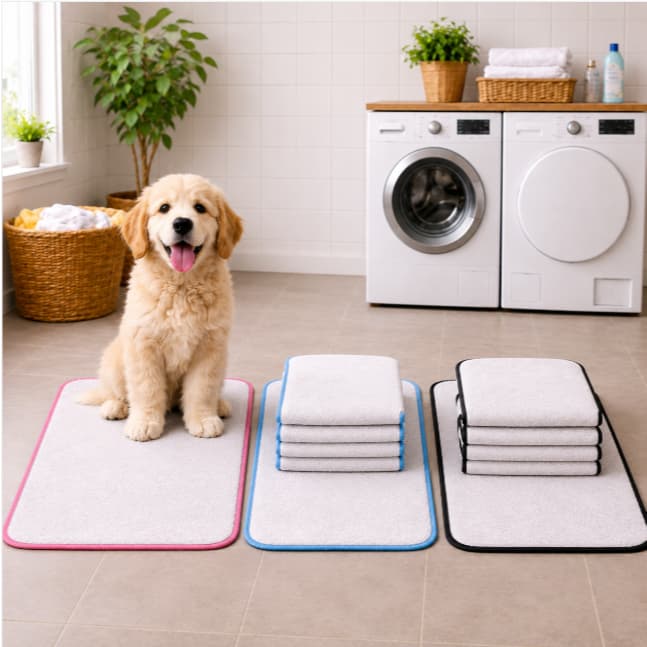 Kit 3 Tapetes Higiênicos Laváveis Tamanho G 70x50 - Alta Absorção e Durabilidade para 200 Lavagens