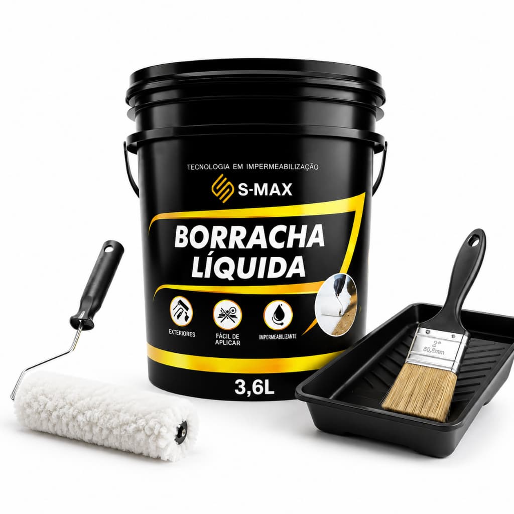 Borracha Líquida Emborrachada Infiltração Vazamentos Telhado Laje 3,6L S-MAX