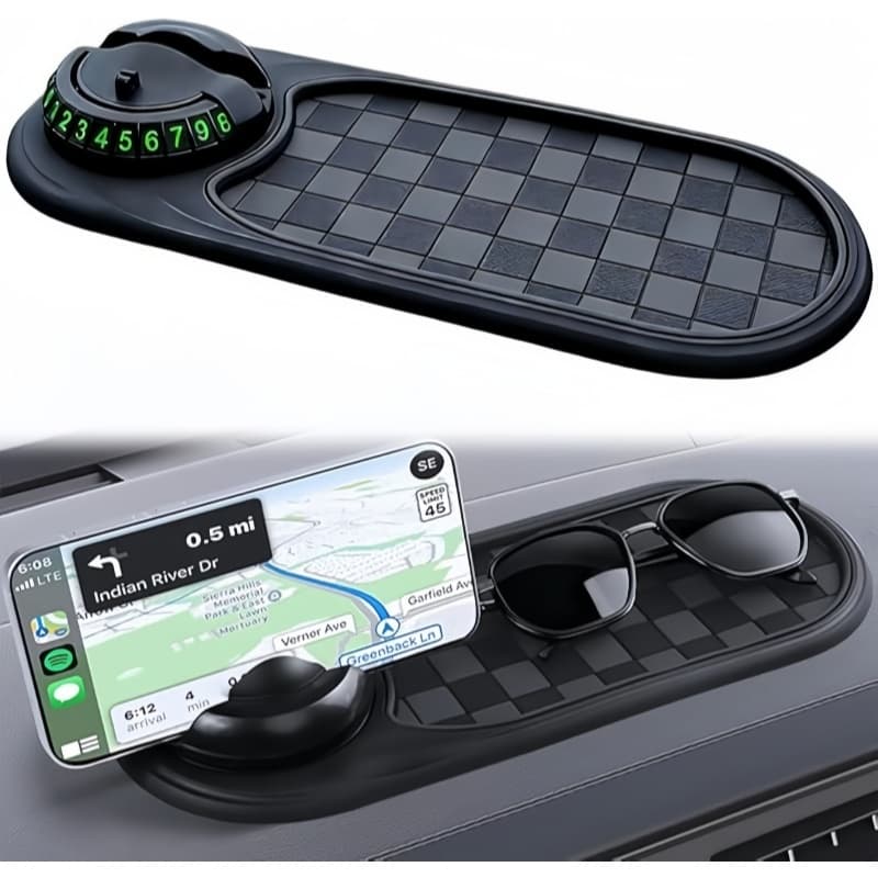 Tapete Antiderrapante Multifuncional Para Carro – Suporte Para Celular, Esteira Painel Universal