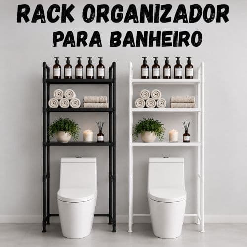 RACK ORGANIZADOR PARA BANHEIRO E LAVANDERIA PRATELEIRA METAL ORGANIZADORA MULTIFUNCIONAL