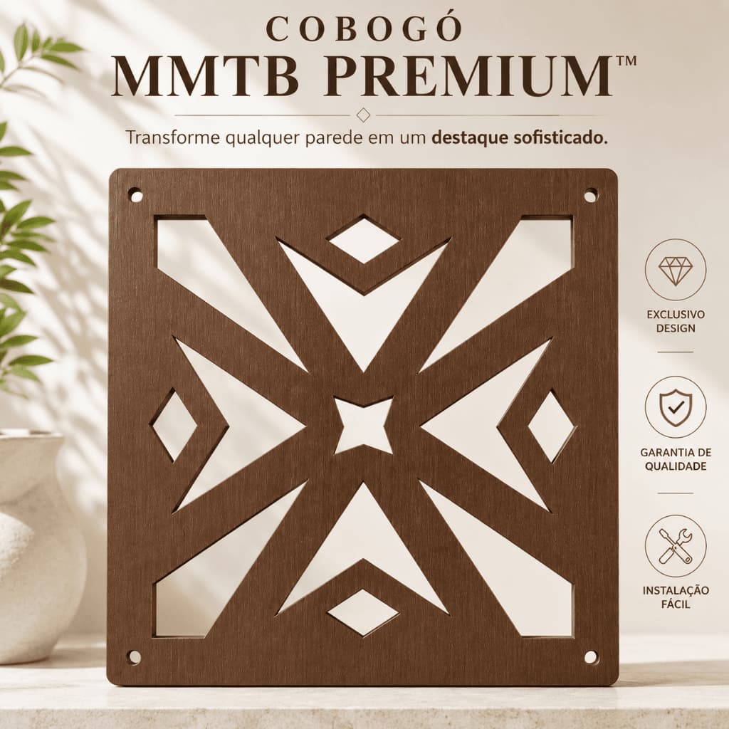 Painel Cobogó MDF Vazado Decorativo Divisor de Ambientes Parede Cabeceira Moderna Modelo Milão