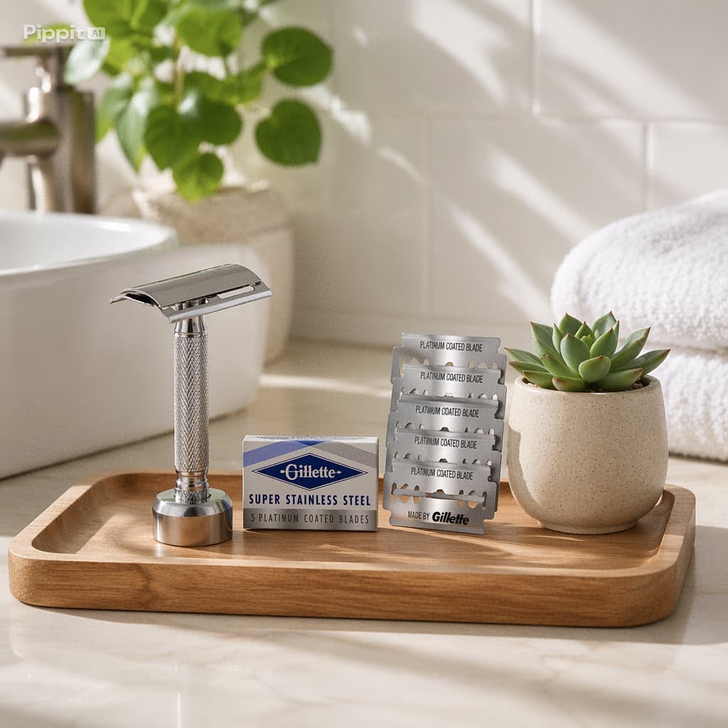 Kit Barbeador + 5 Laminas Gillette original Aço inoxidável