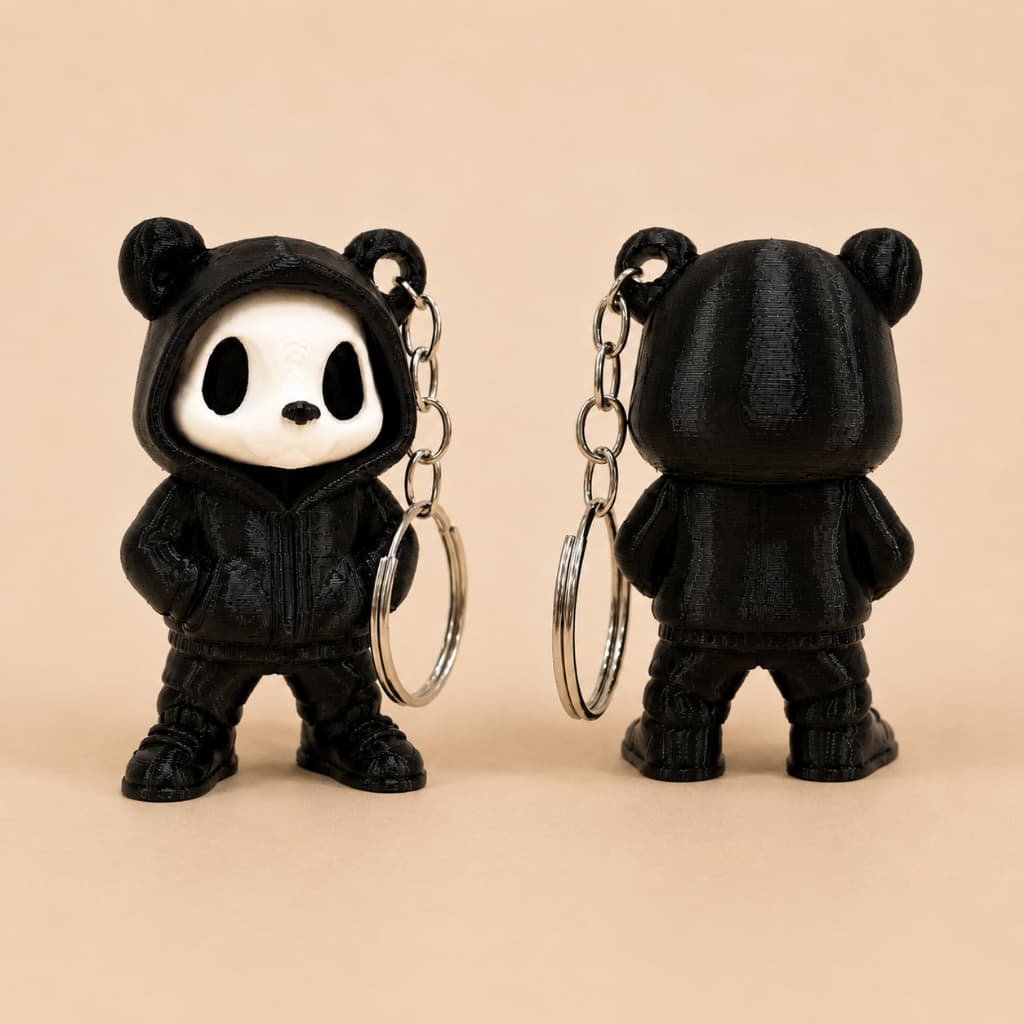 Chaveiro Panda de Rua Assustador Halloween Decoração Geek Para Mochila e Chaves