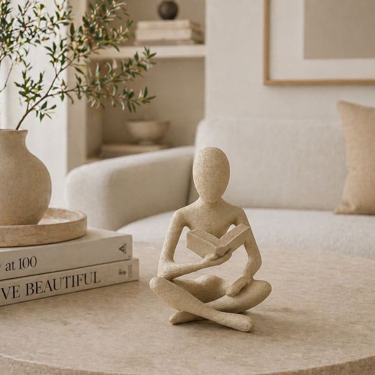 Escultura Decorativa Leitor Abstrato Moderna–Estatueta Elegante para Sala, Escritório e Decoração
