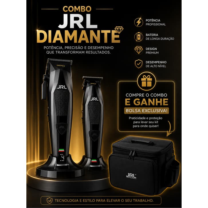 Combo JRL Diamante + Bolsa Organizadora Profissional Lançamento JRL 1 Ano de Garantia