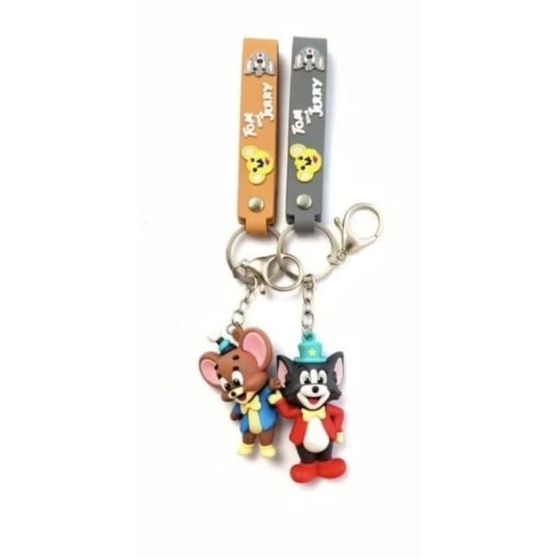 Kit 2 Chaveiros Tom e Jerry 3D Emborrachados