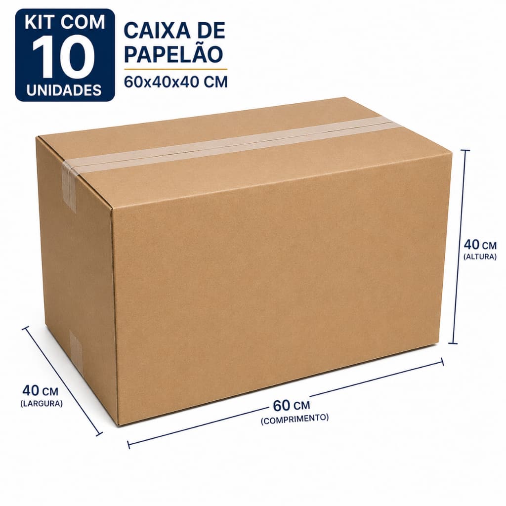 10 Caixas de Papelão 60x40x40 Mudanças Objetos Maiores Grandes Caixas Novas