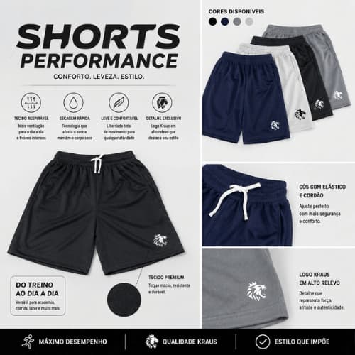Shorts Esportivo Masculino Dry Confortavel