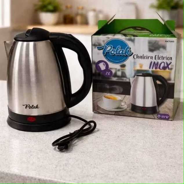 Chaleira jarra elétrica 2L utensílio de cozinha aço inoxidável-POLAK