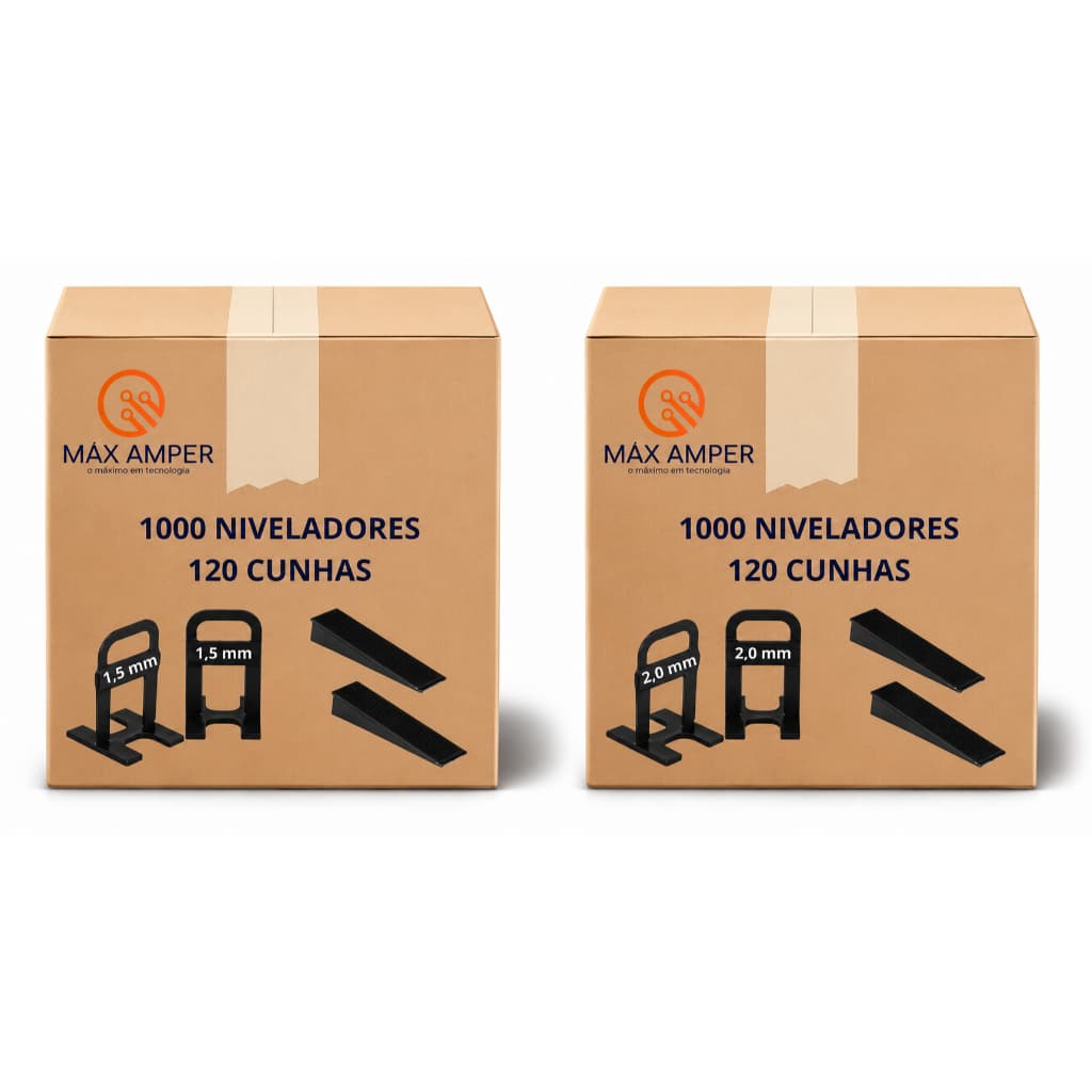 Kit espaçador nivelador slim 1000 e cunha 120 para piso porcelanato cerâmica