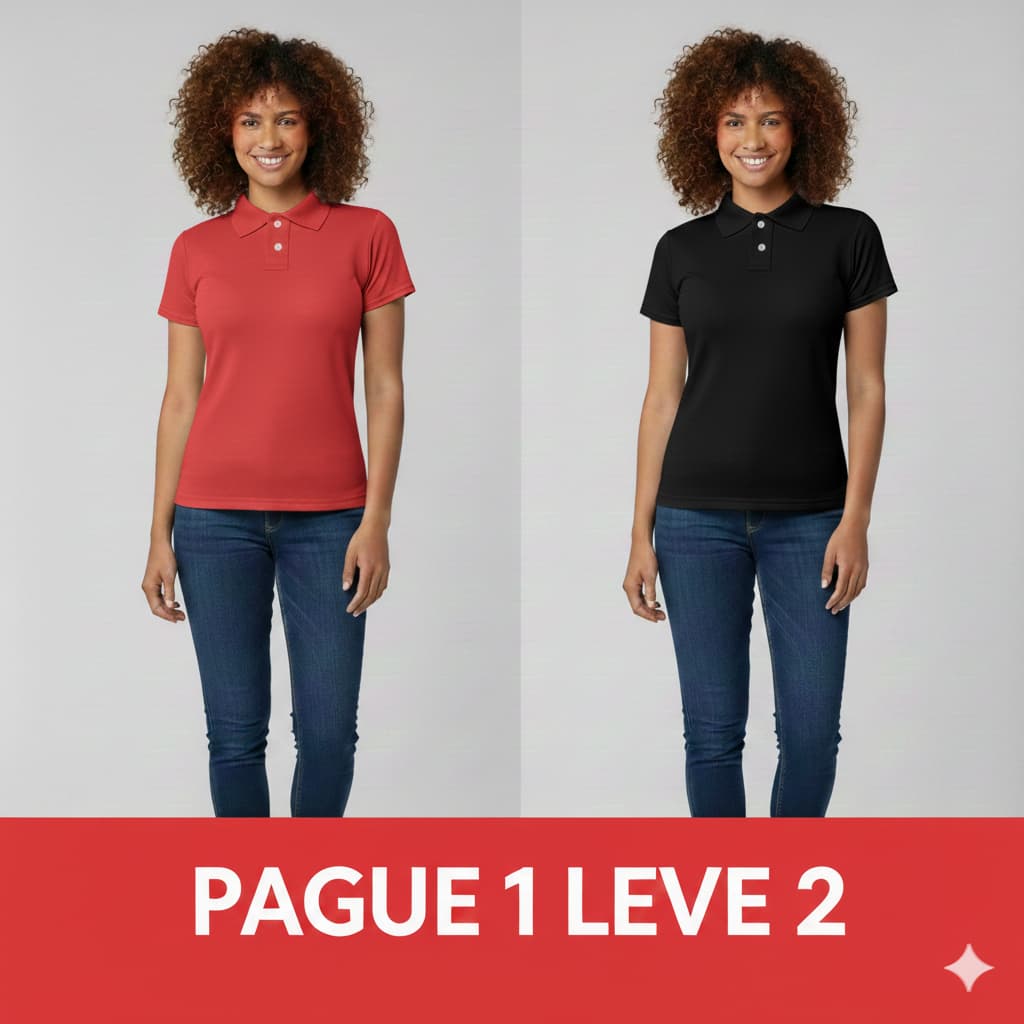 Kit Com 2 Camisas Polo Feminina Baby Look Piquet Elegante e Confortável