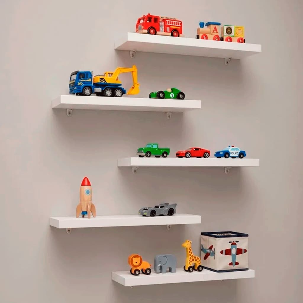 Conjunto 5 Prateleiras Para decoração Quarto Sala Banheiro