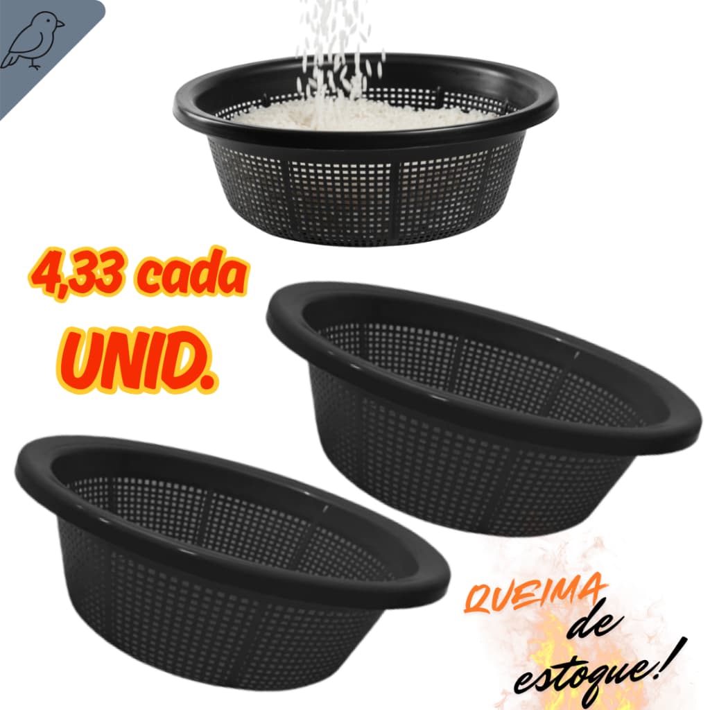 Kit 3 Escorredores Multiuso Lavatudo Para Legumes Verduras Graos Cozinha Funcional Praticidade