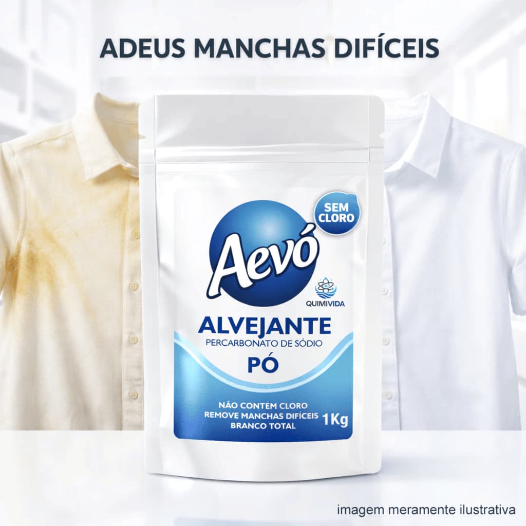 Percarbonato de Sódio Alvejante Tira Manchas Aevó Limpeza Em Geral Clareador De Roupas 1kg