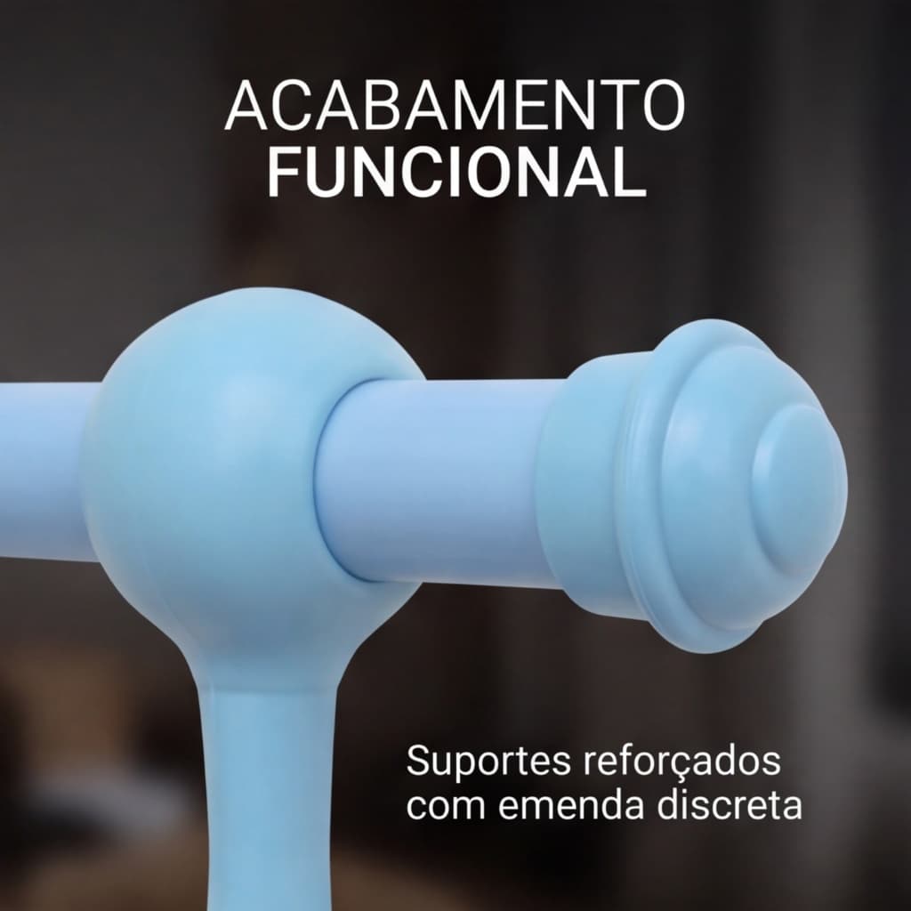 Kit Varão Simples Para Cortina 2 Metros 19mm