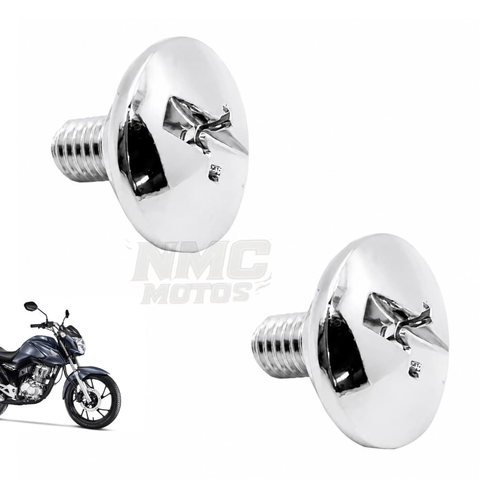 2 Parafuso Tampa Lateral Direita Cromado - Titan 150 160 Fan 125 160 Start Cargo XRE 190 300