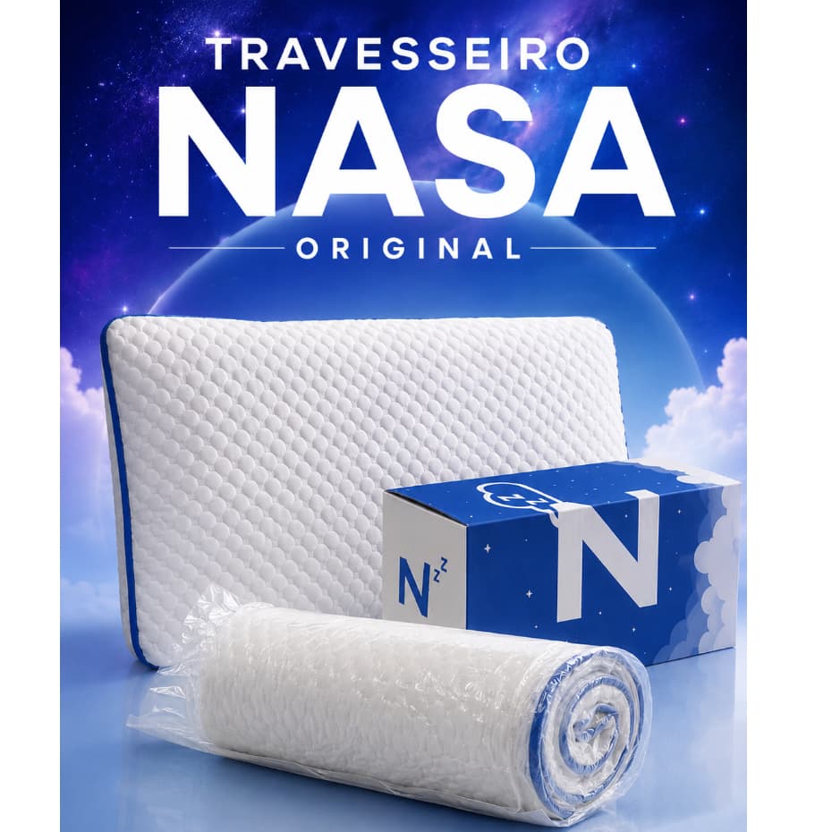 TRAVESSEIRO NASA DUBAI VISCOELASTICO 14CM ALTURA COMFORTAVEL MACIO CAPA COM ZIPER 01 UN ANTIALERGICO