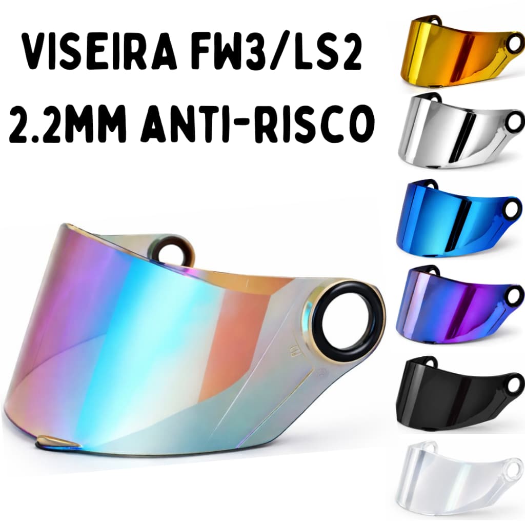 Viseira Capacete Fw3 Gt2 Fechado Ls2 FF358 Colorida