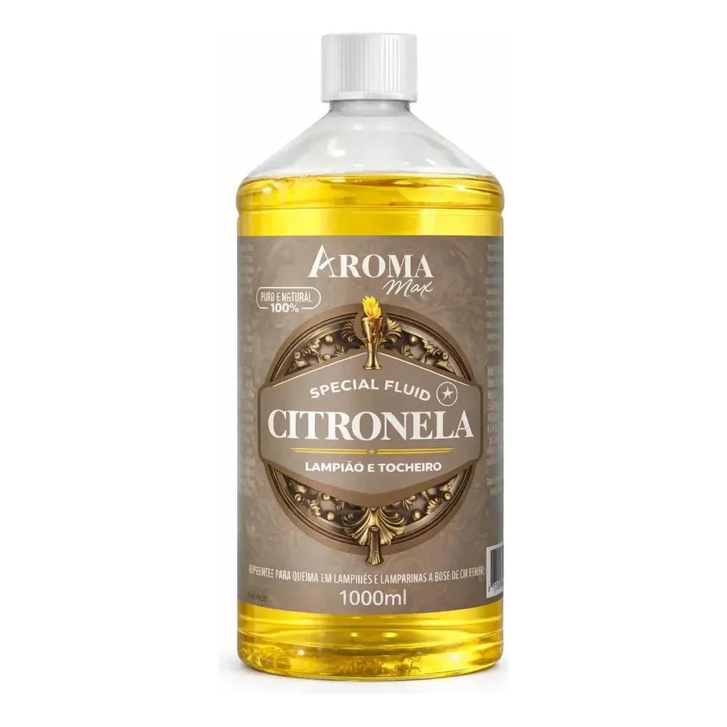 Óleo De Citronela 1 Litro Para Tochas Lampiões Lamparinas Repelente AromaMax