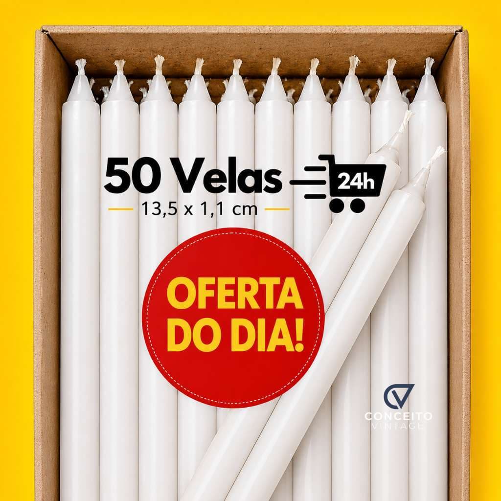Vela Palito Branca Atacado Parafina 13,5 cm X 1,1 cm