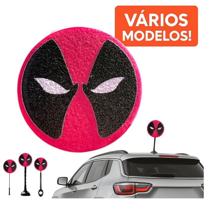 Ponteira Enfeite de Antena Deadpool - Deadpool - Vermelho - Carro e Moto