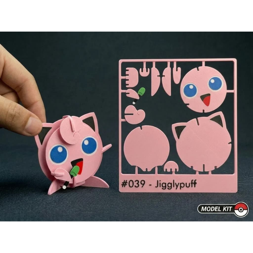 🎤 Mini Quebra-Cabeça 3D Jigglypuff Pokémon #039 | Kit de Montagem Criativo Decorativo e Colecionável