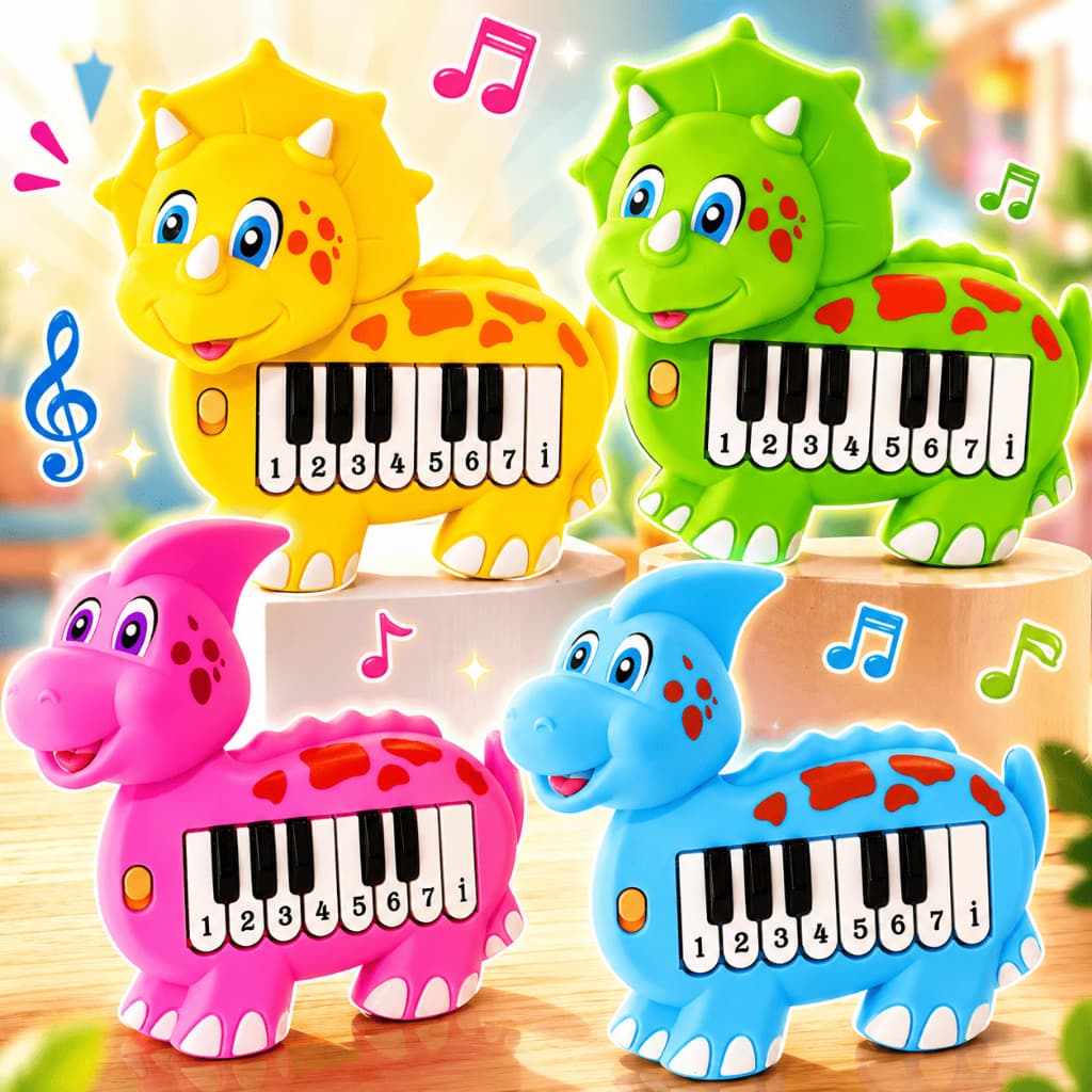 Brinquedo Teclado Musical Bebê Piano Dinossauro com Músicas infantil criança menino menina