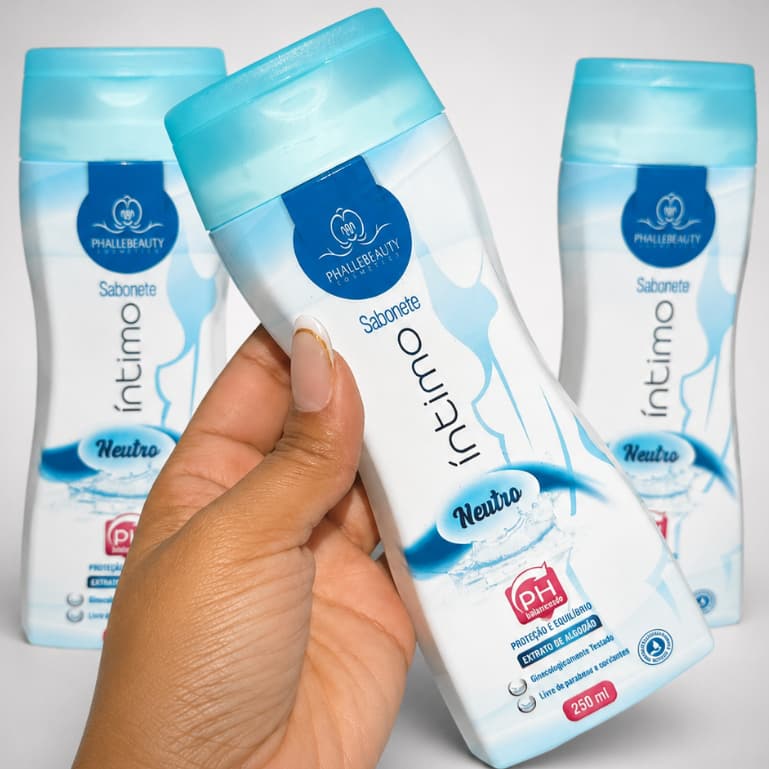 Sabonete Íntimo Neutro Phallebeauty 250ml pH Balanceado Higiene Feminina Uso Diário Proteção e Frescor