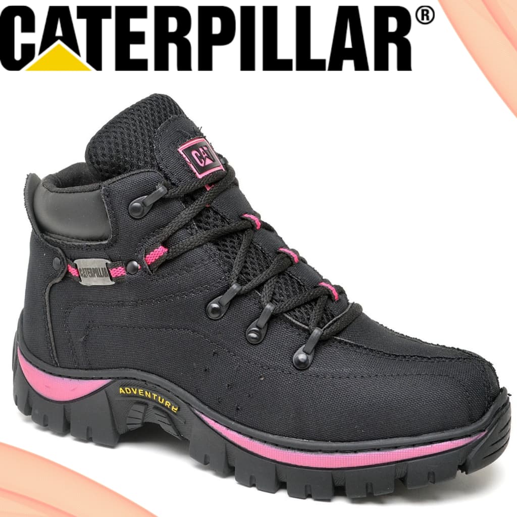 Bota Botinha Feminina Coturno Caterpillar Trilha Lona Reforçada Original