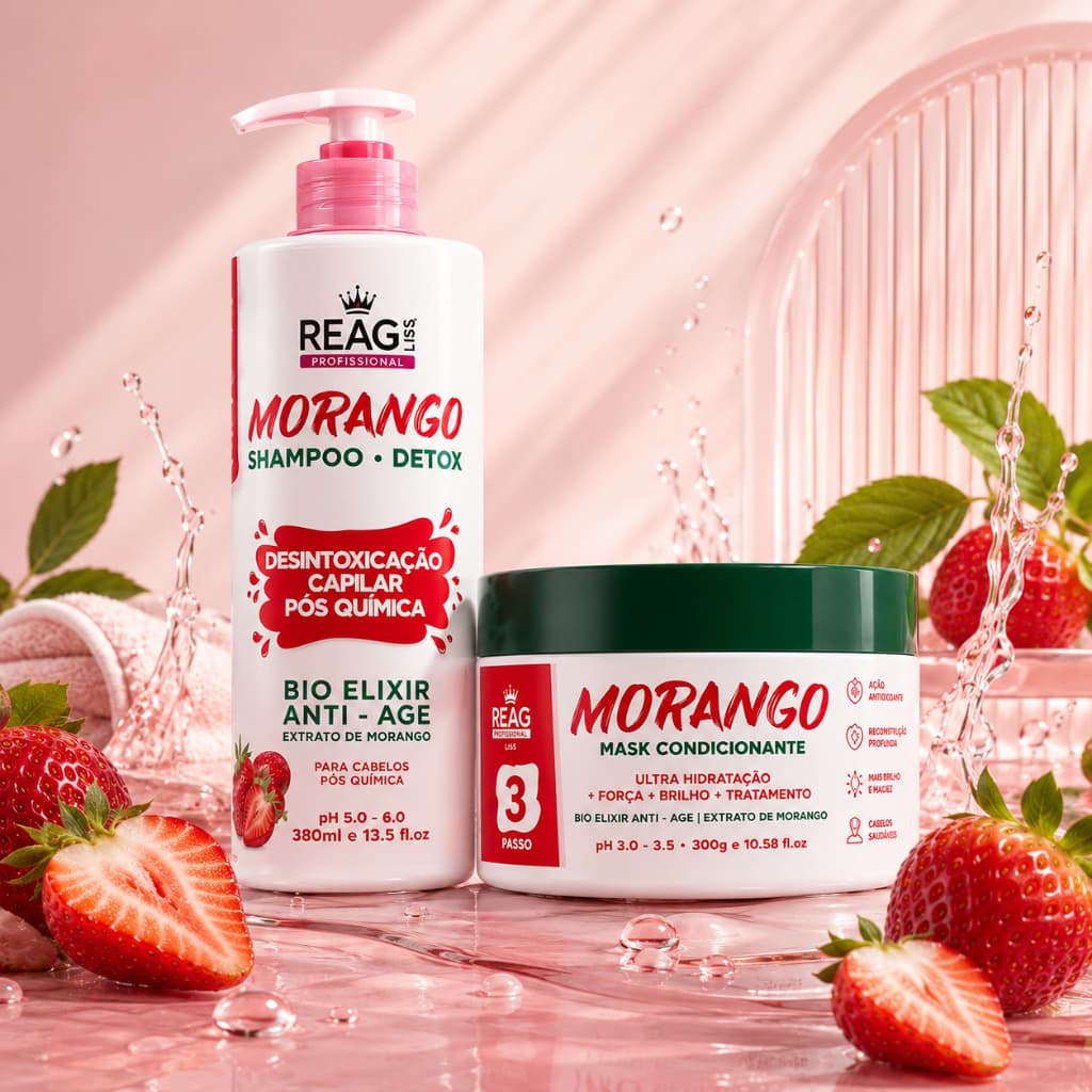 Kit Morango  -  Shampoo +  Máscara - ReagLiss