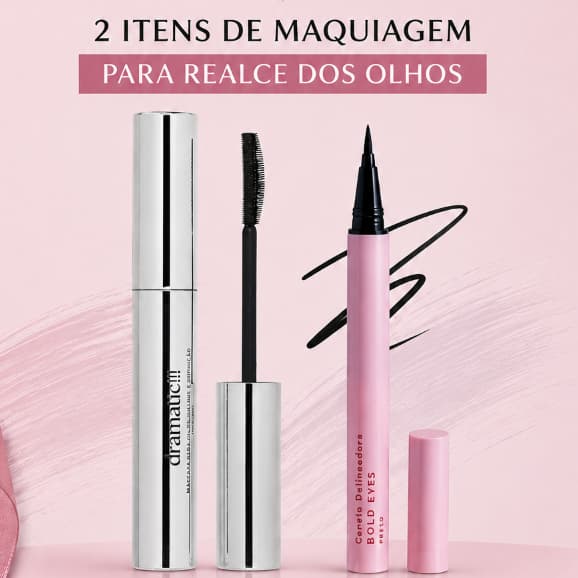 Kit Maquiagem Olhar Perfeito Ruby Rose 1 Delineador + 1 Máscara de Cílios Rímel Preto