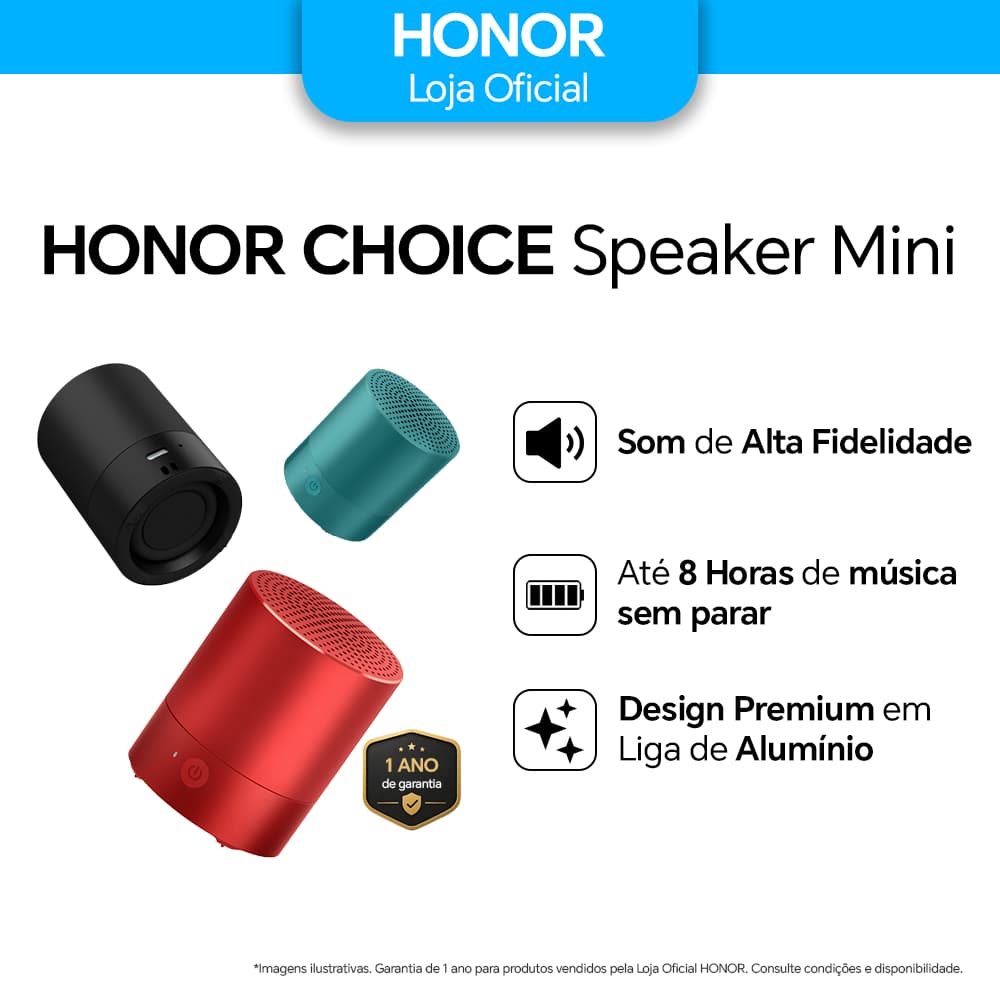 Caixa De Som Bluetooth Sem Fio Honor Choice Speaker Mini Portátil Tws Bateria Longa Ipx5 Original