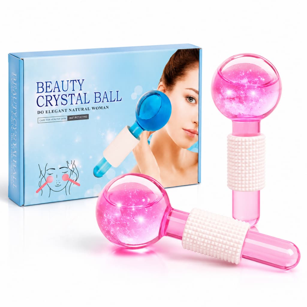 Massageador Facial de Gelo Beauty Crystal Ball Reduz Inchaço e Olheiras