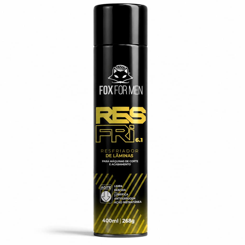 Spray Resfriador de Lâminas Fox For Men 400ml Antiferrugem e Lubrificante para Máquinas de Corte
