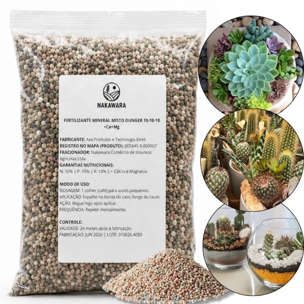 Adubo NPK 10-10-10 Fertilizante Indicado Para Cactos Suculentas Rosa Do Deserto Plantas Vasos Jardim