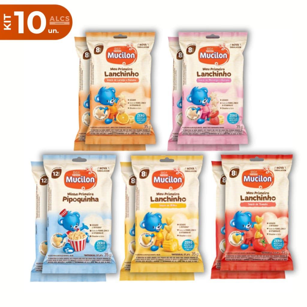 Mucilon Meu Primeiro Lanchinho 35g Kit 10 Snack Infantil Sabores
