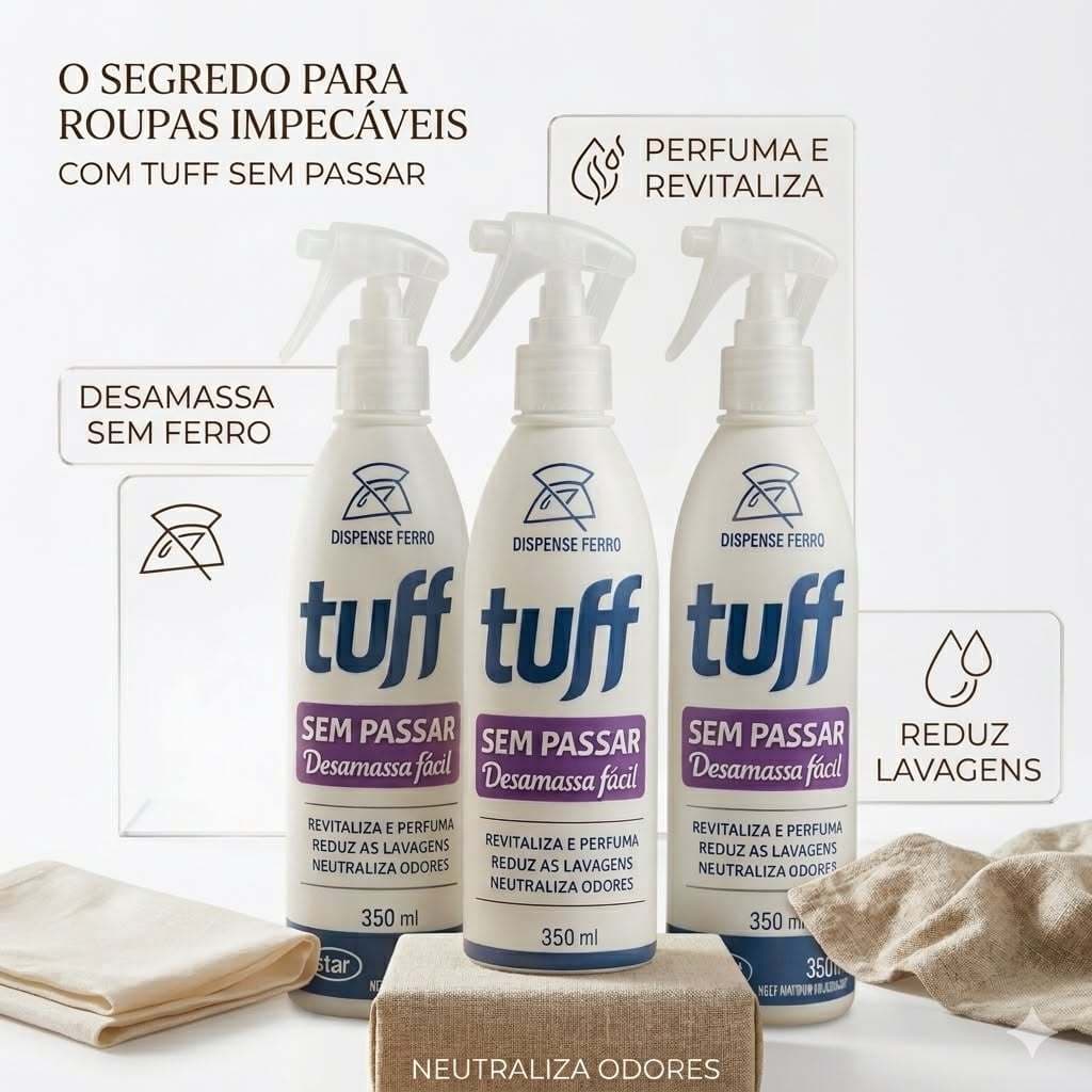 Tuff Desamassa Fácil 350ml Roupa Lisa Sem Ferro Perfuma e Renova Tecidos 3, 2 ou 1 Unidades