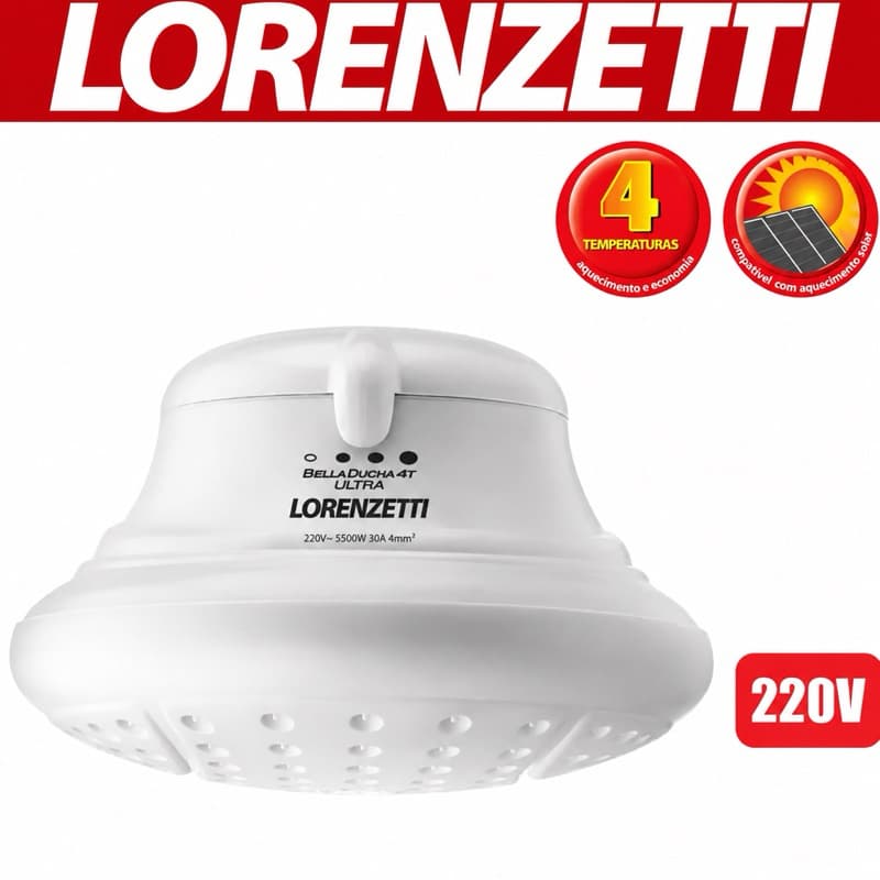 Lorenzetti Bella Ducha 4t Ultra Chuveiro De 6800w 220v Cinza Gelo