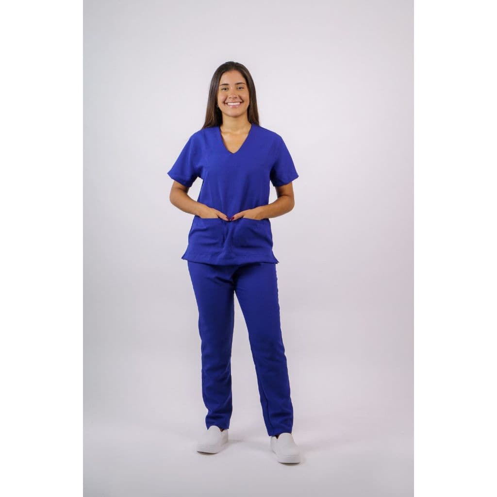 Pijama Hospitalar Conjunto Calça e Blusa em Oxford Feminino -