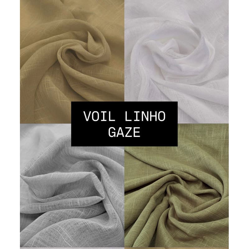 3 metros Tecido Voil de Linho Gaze Branco - Cinza - Bege - cortinas Voal - qualidade