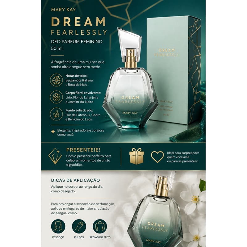 Dream Fearlessly Deo Parfum Feminino 50 ml - Sofisticado e elegante para todas as ocasiões