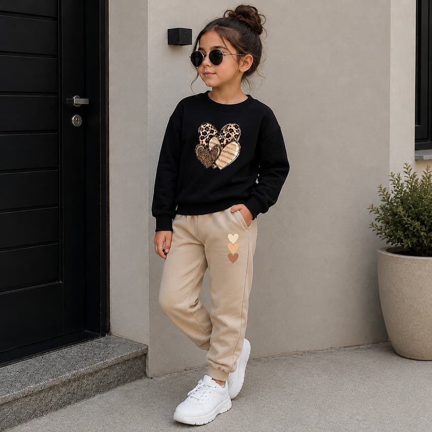 Conjunto Moletom Infantil Agasalho Inverno Fofo Menina Estiloso Flanelado Quentinho