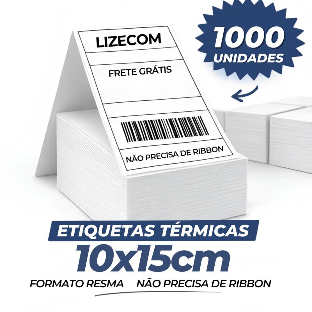 200 Etiquetas 10x15 100x150 Térmica Serrilha Zebra Elgin Knup Resma 200 UN 500 UN 1000 UN