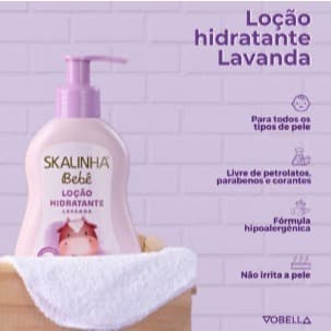 Loção Hidratante Corporal Skalinha Bebê Lavanda 200ml - Hipoalergênico e Livre de Parabenos