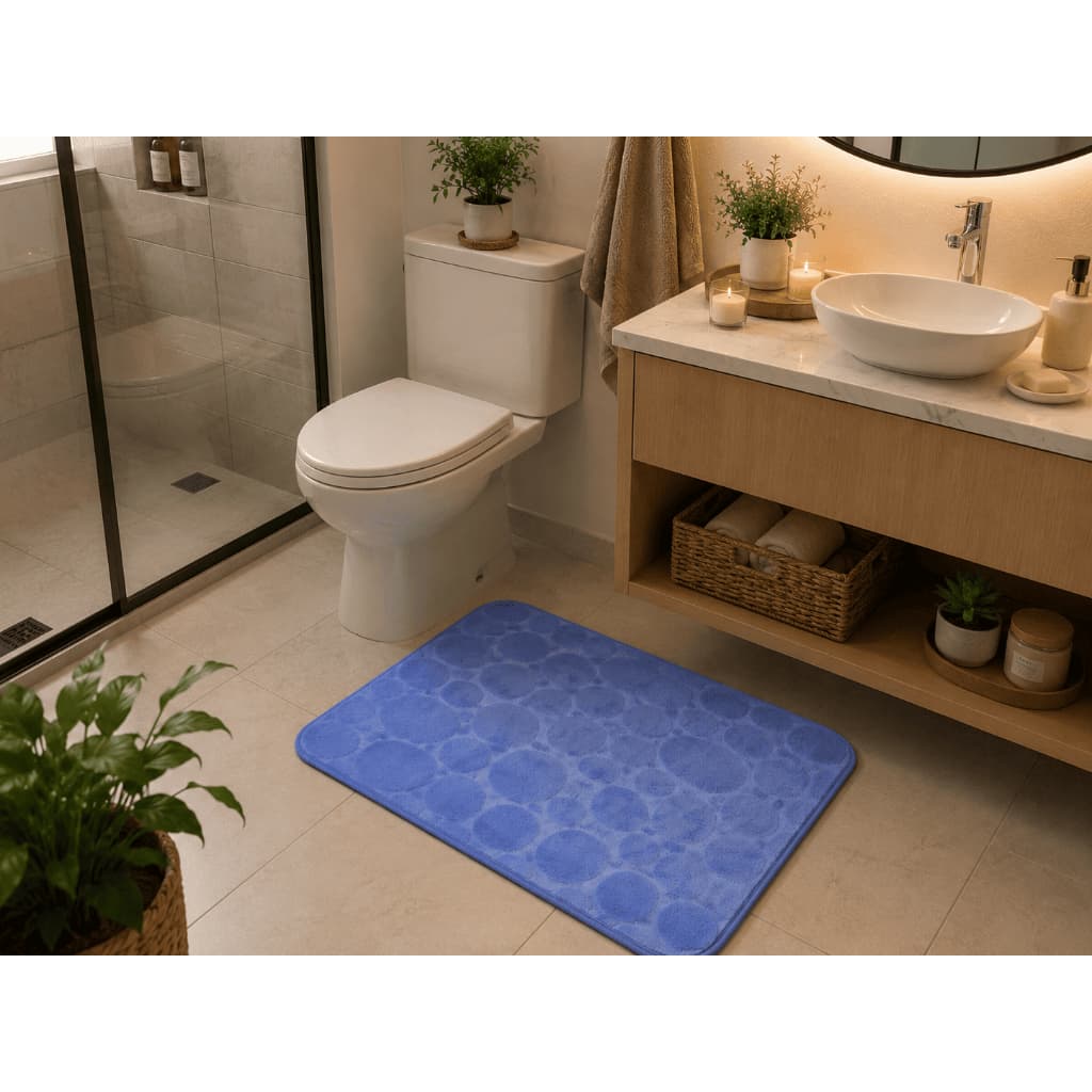 TAPETE PARA BANHEIRO OU QUARTO 60X40CM COM BASE ANTIDERRAPANTE