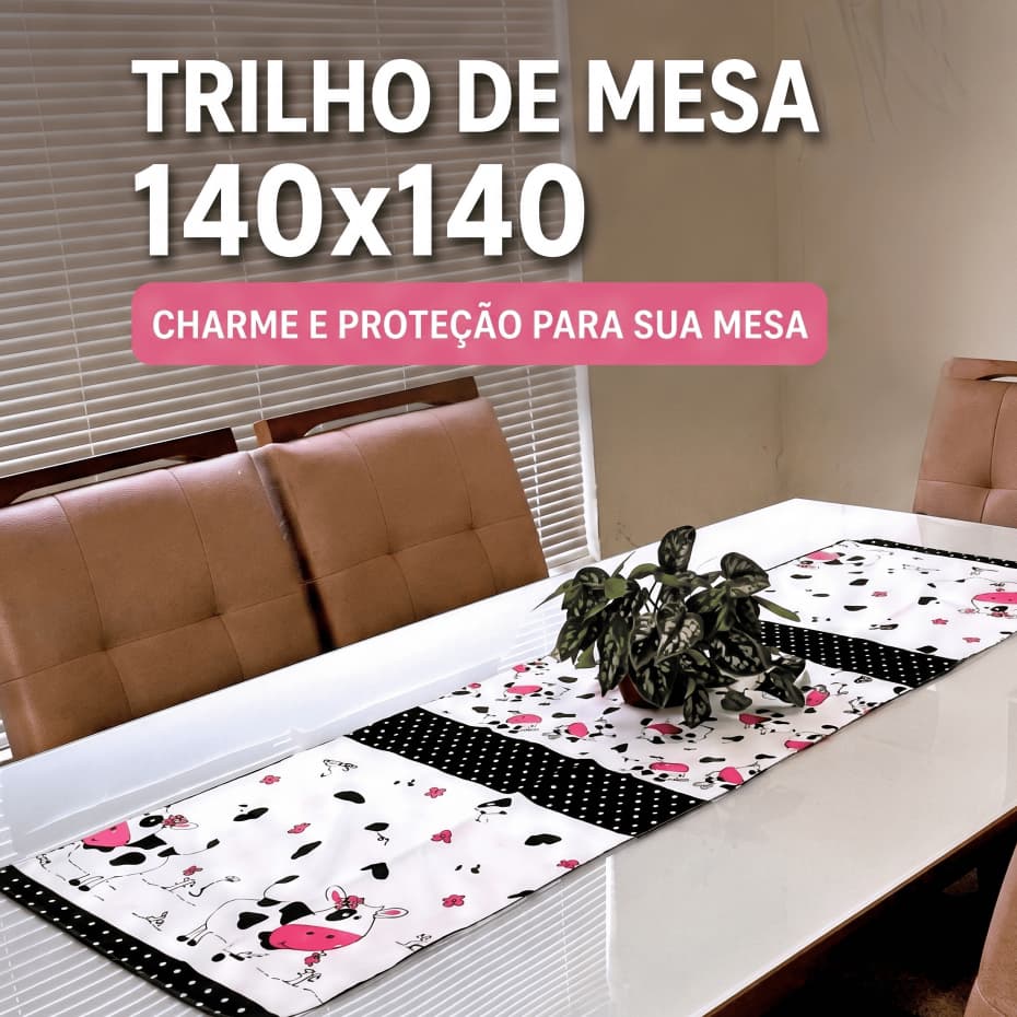 Trilho de Mesa 140x40cm Decorativo Estampado Tecido Oxford 100% Poliéster Caminho Cozinha Sala Jantar